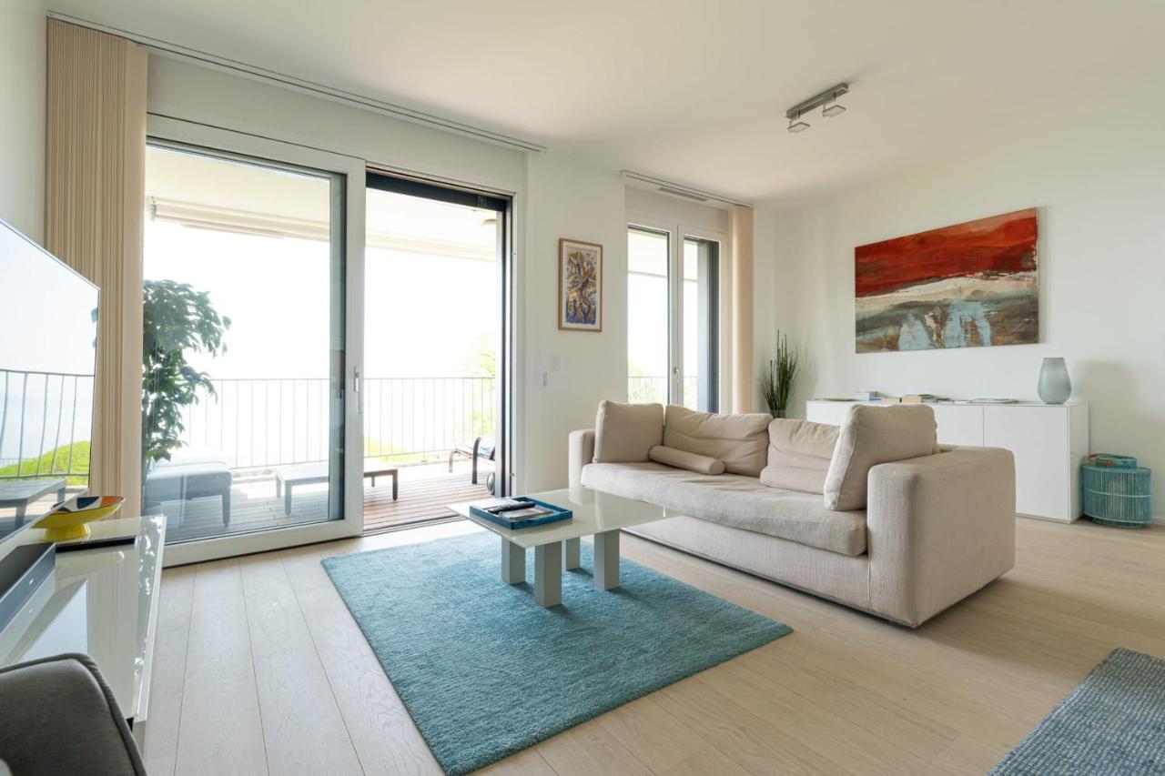 Les Terrasses De Lavaux 1 - Appartement De Luxe Avec Vue Panoramique Et Piscine Puidoux المظهر الخارجي الصورة