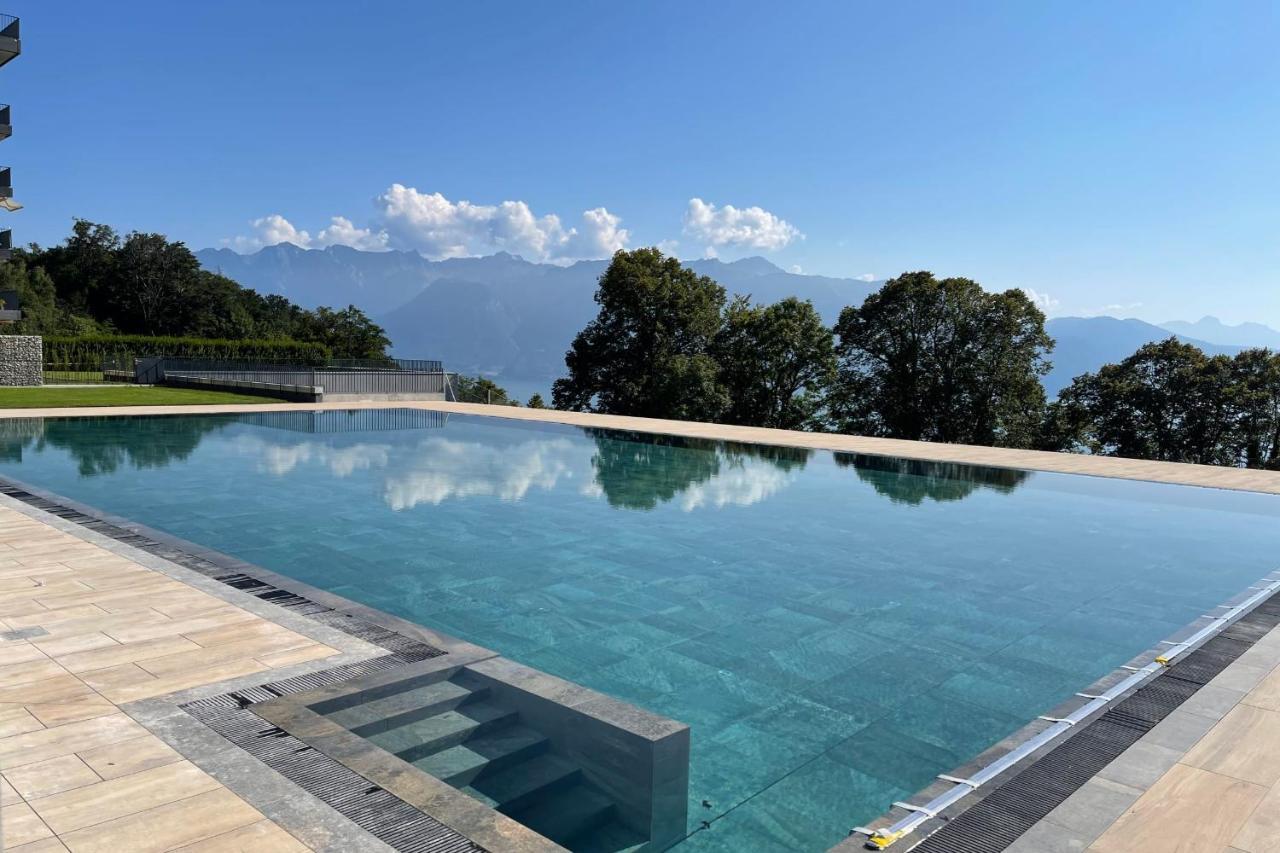 Les Terrasses De Lavaux 1 - Appartement De Luxe Avec Vue Panoramique Et Piscine Puidoux المظهر الخارجي الصورة