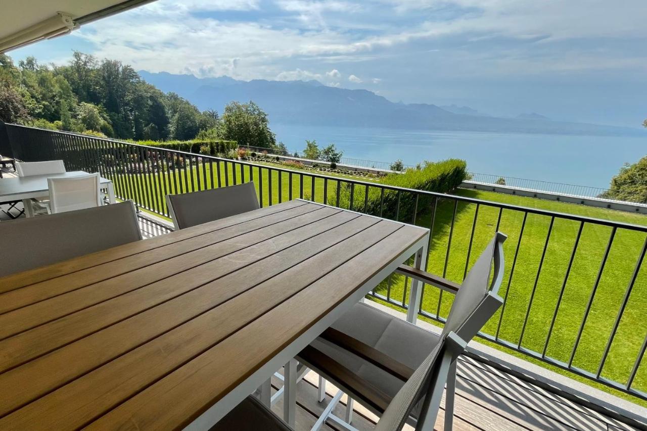 Les Terrasses De Lavaux 1 - Appartement De Luxe Avec Vue Panoramique Et Piscine Puidoux المظهر الخارجي الصورة